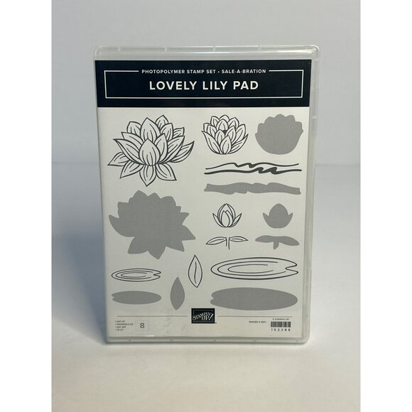 NIB Stampin’ Up! Sale-A-Bration “Lovely Lily Pad” Set of 8 Photopolymer Stamp - Picture 1 of 3